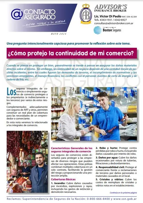 Contacto Asegurado modelos de boletines